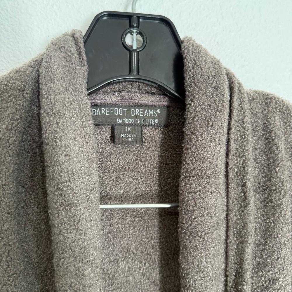 Barefoot Dreams Cozy Chic Lite Cardigan Light Brown Women’s Plus Size 1X - Picture 2 of 3